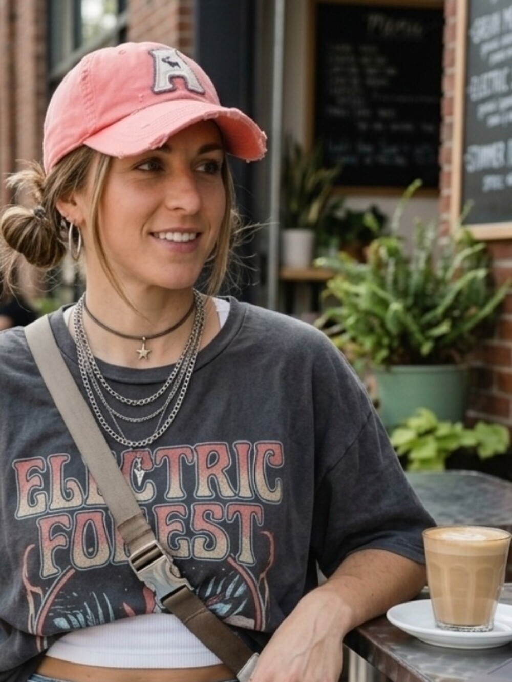 Y2k Abercrombie & Fitch Coral Pink Baseball Cap with A Moose Patch